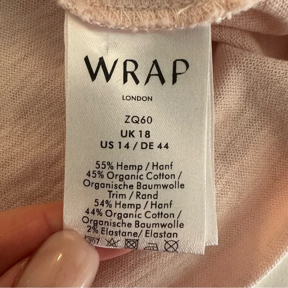 Wrap London Soft Pink V-Neck Tee Organic Cotton 💕 - Picture 5 of 7